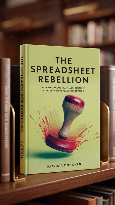 Bookshelf display mockup with AI-generated book cover for promo graphics
