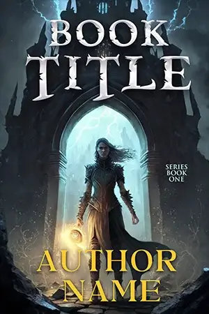 AI generated romantasy book cover with foiled lettering look