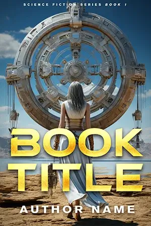 AI generated sci-fi book cover with starfield